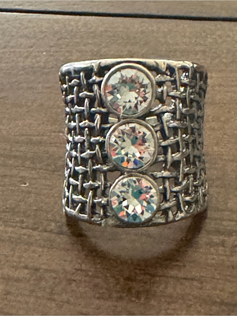 Grace & Heart TRIPLET Ring .925 SS Swarovski Multi Stones Jewelry R1450 Size 5